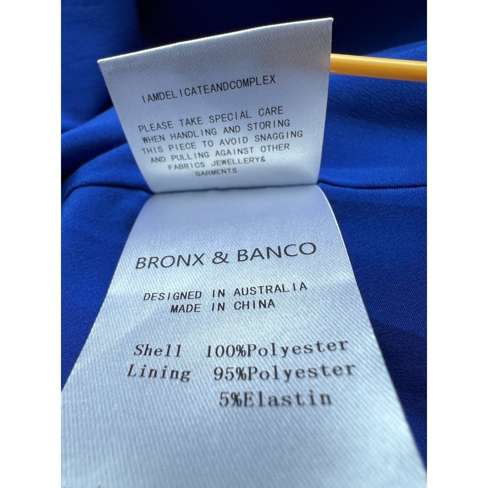 Bronx & Banco Dress Floral Embroidered Mesh Womens M 6 Blue White Fit Flare RARE - Picture 10 of 11